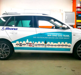 ViaBiona Niederlande Digitaldruckfolien auf Firmenfahrzeug